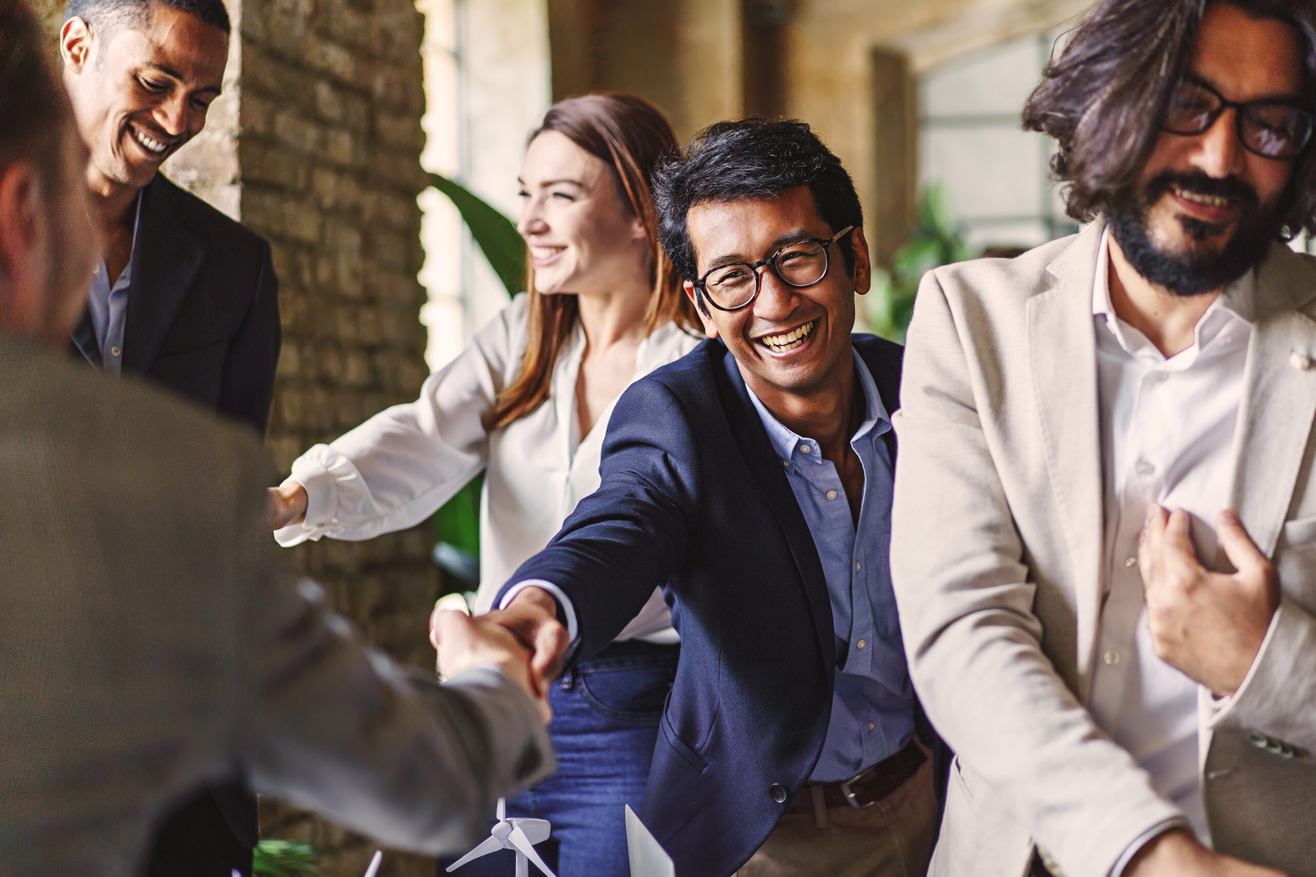 group of sales people practicing rapport
